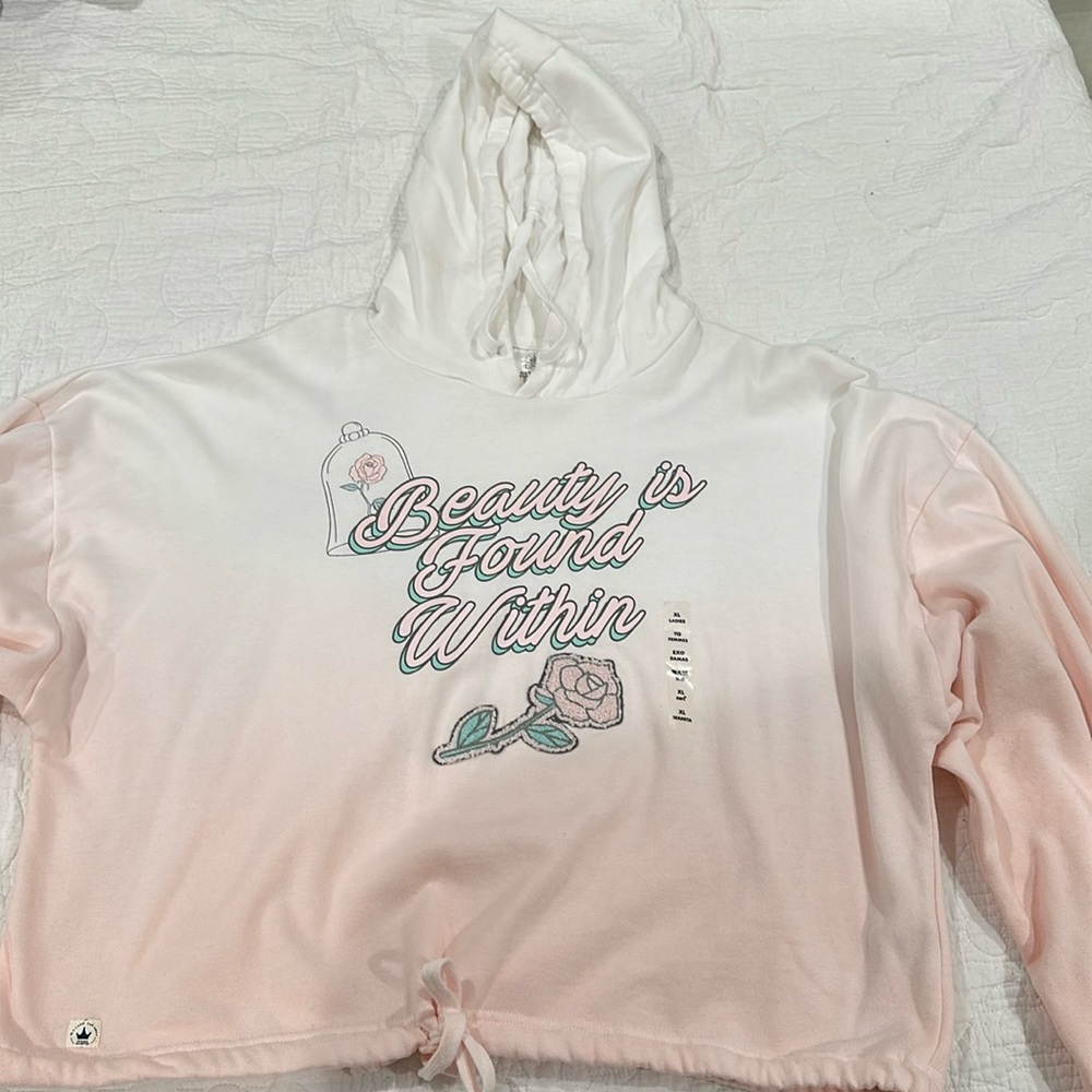 Disney Princess Collection Beauty and the Beasts hooded cropped sweater